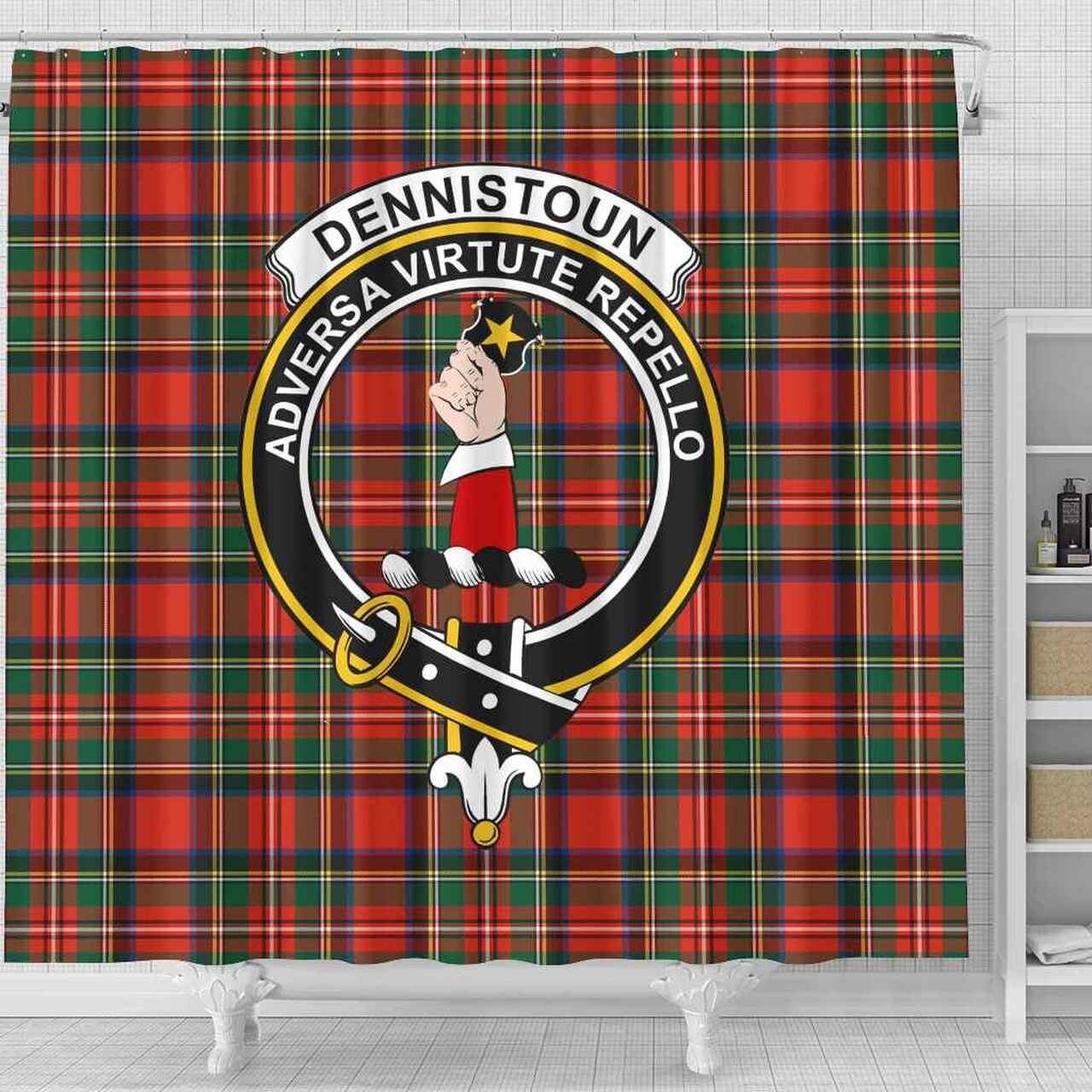 Dennistoun Tartan Crest Shower Curtain