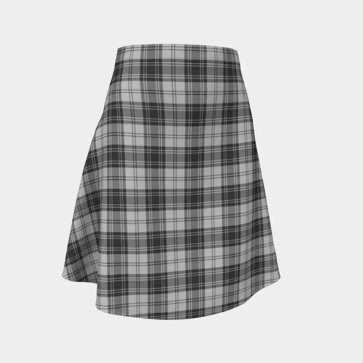 Douglas Grey Modern Tartan Flared Skirt