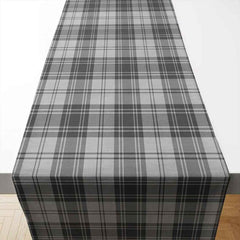 Douglas Grey Modern Tartan Table Runner - Cotton table runner