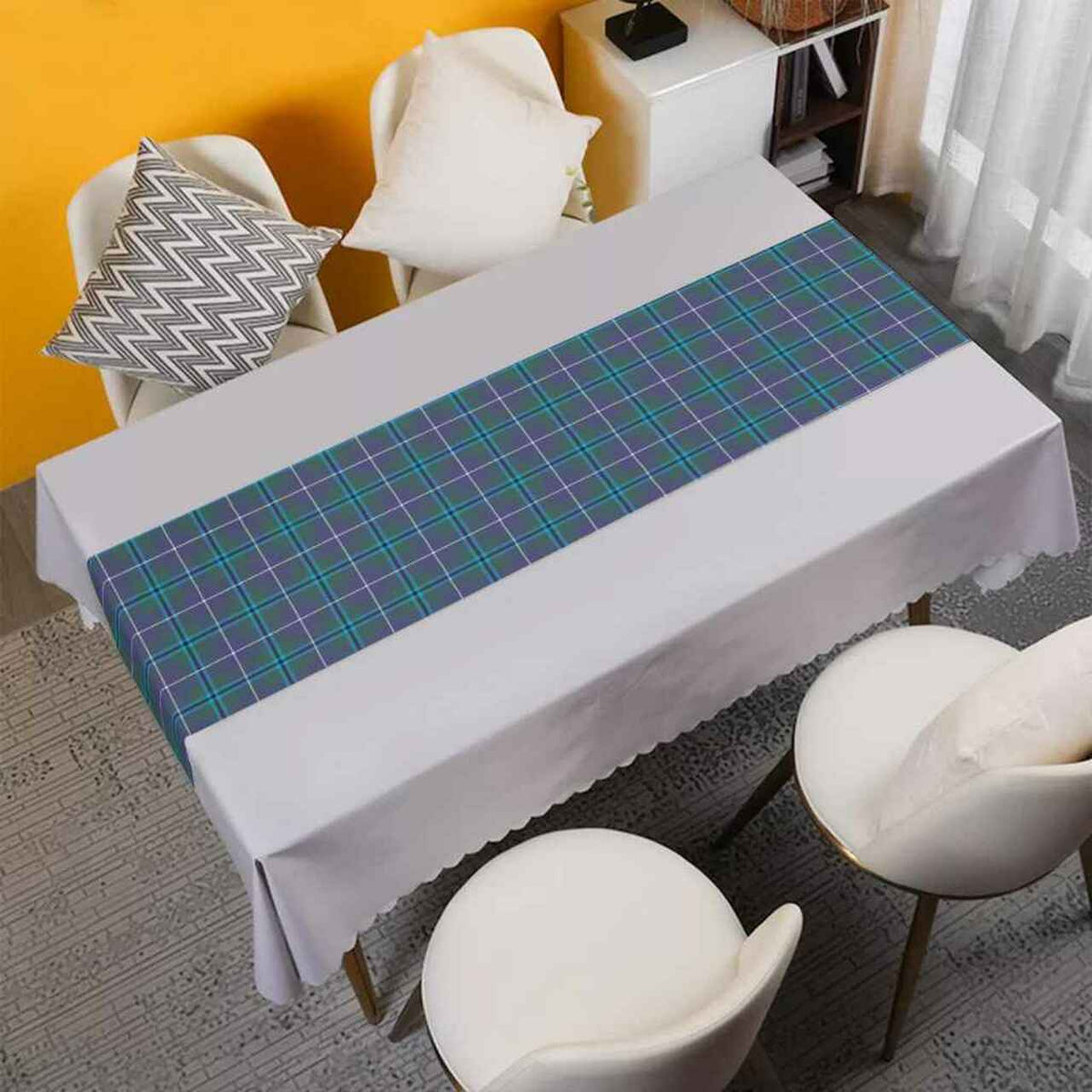 Douglas Modern Tartan Table Runner - Cotton table runner