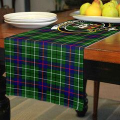 Duncan Tartan Crest Table Runner - Cotton table runner