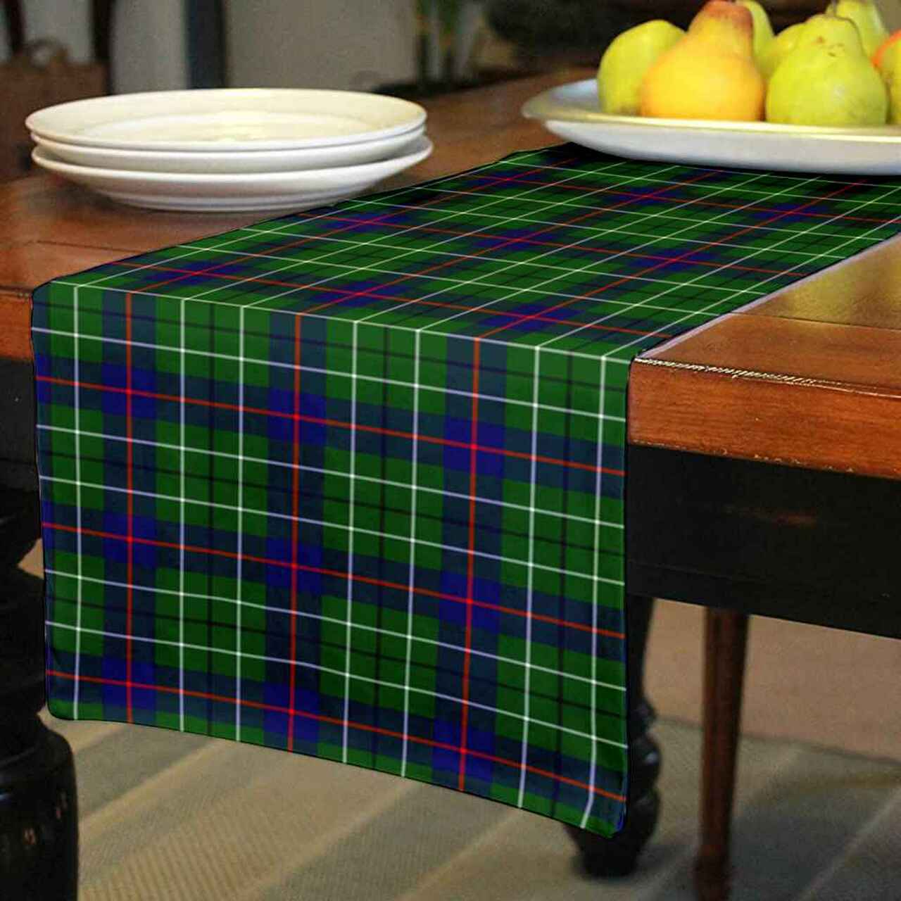 Duncan Modern Tartan Table Runner - Cotton table runner