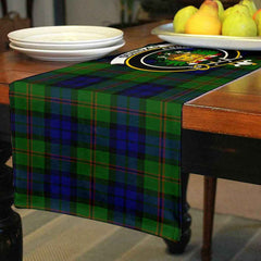 Dundas Tartan Crest Table Runner - Cotton table runner