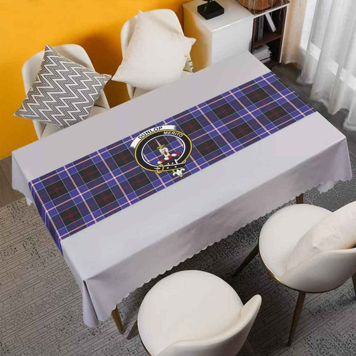 Dunlop Tartan Crest Table Runner - Cotton table runner