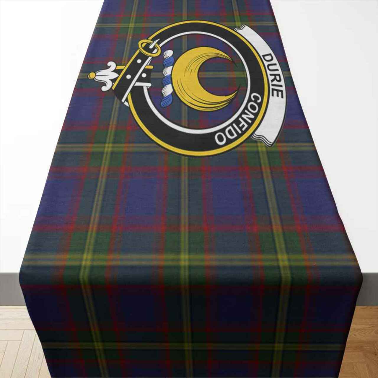 Durie Tartan Crest Table Runner - Cotton table runner