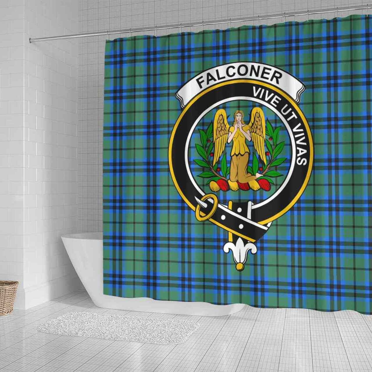 Falconer Tartan Crest Shower Curtain