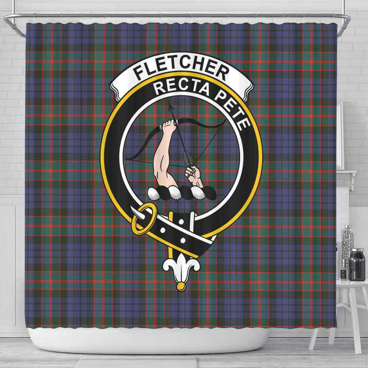 Fletcher Tartan Crest Shower Curtain