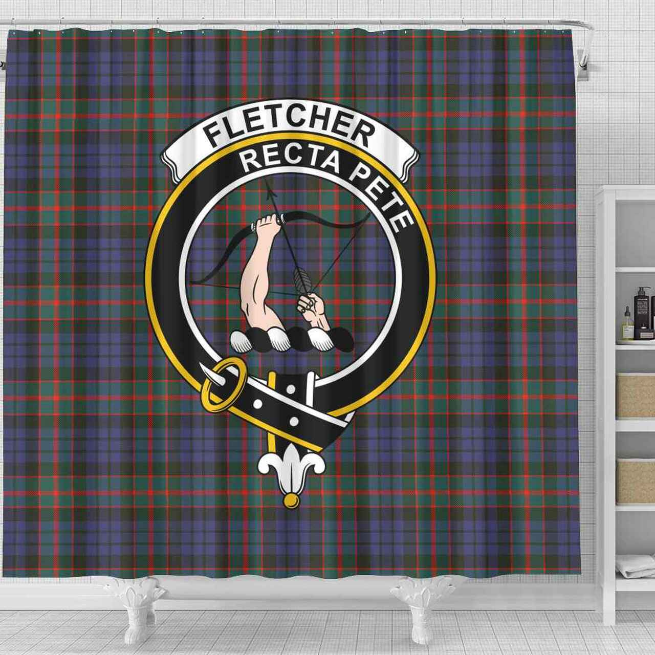 Fletcher Tartan Crest Shower Curtain