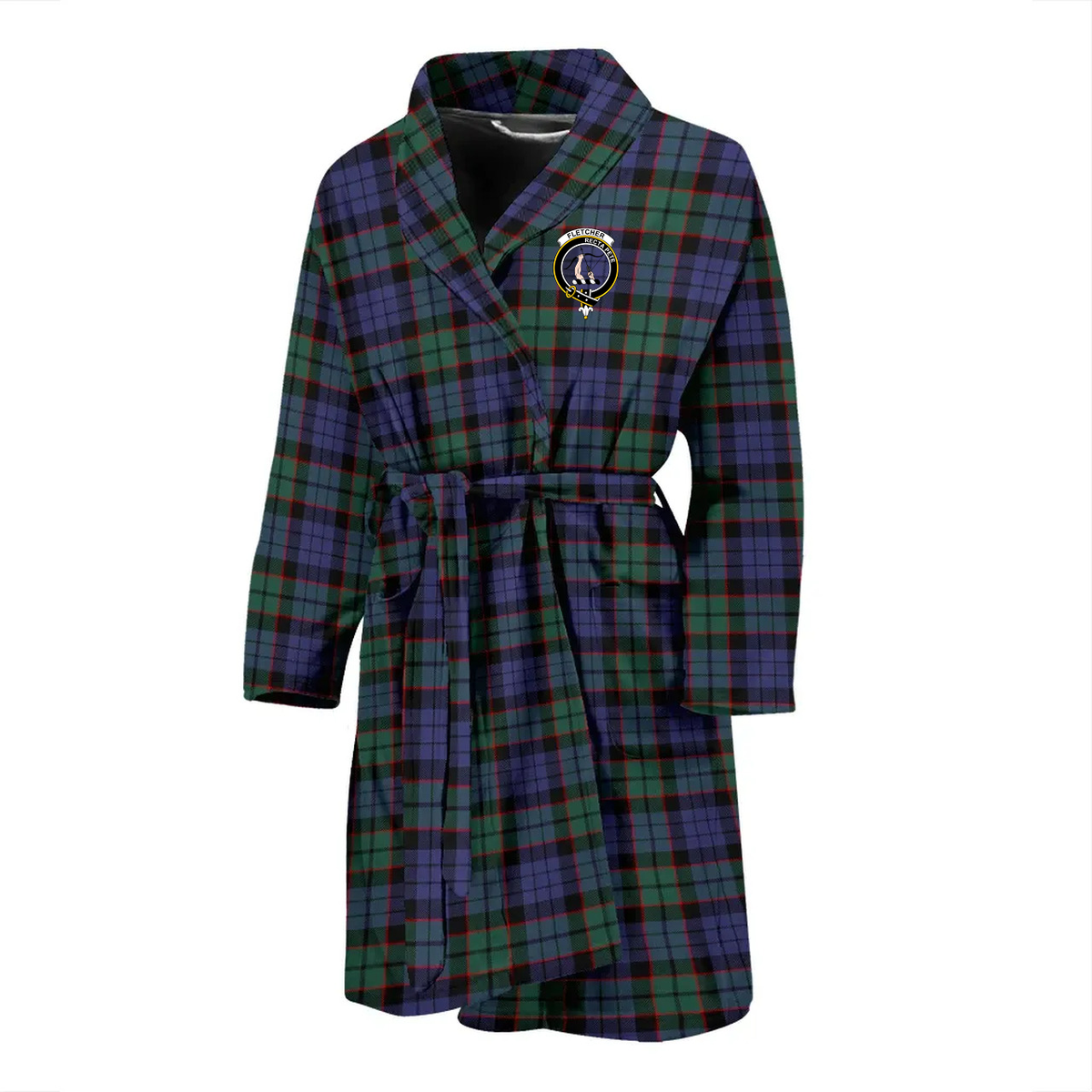 Fletcher Modern Tartan Crest Bathrobe