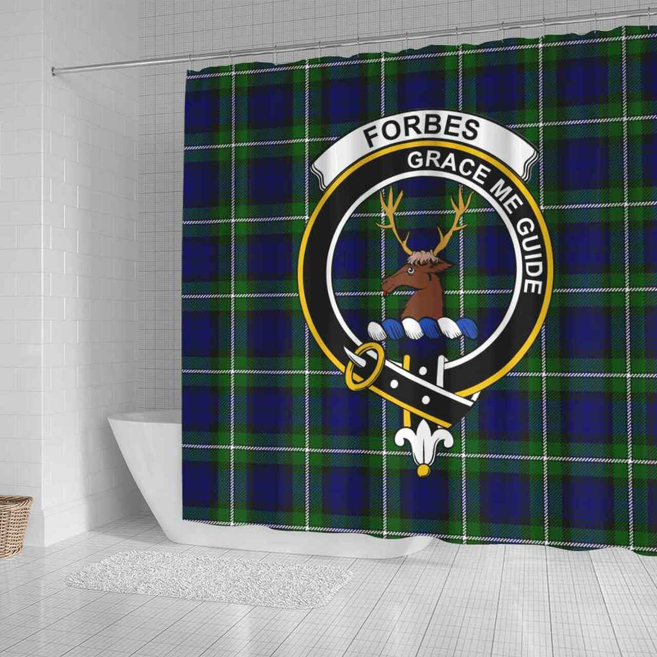 Forbes Tartan Crest Shower Curtain