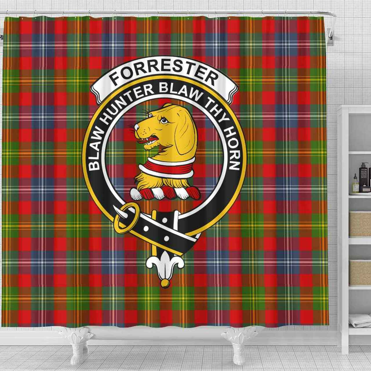 Forrester Tartan Crest Shower Curtain