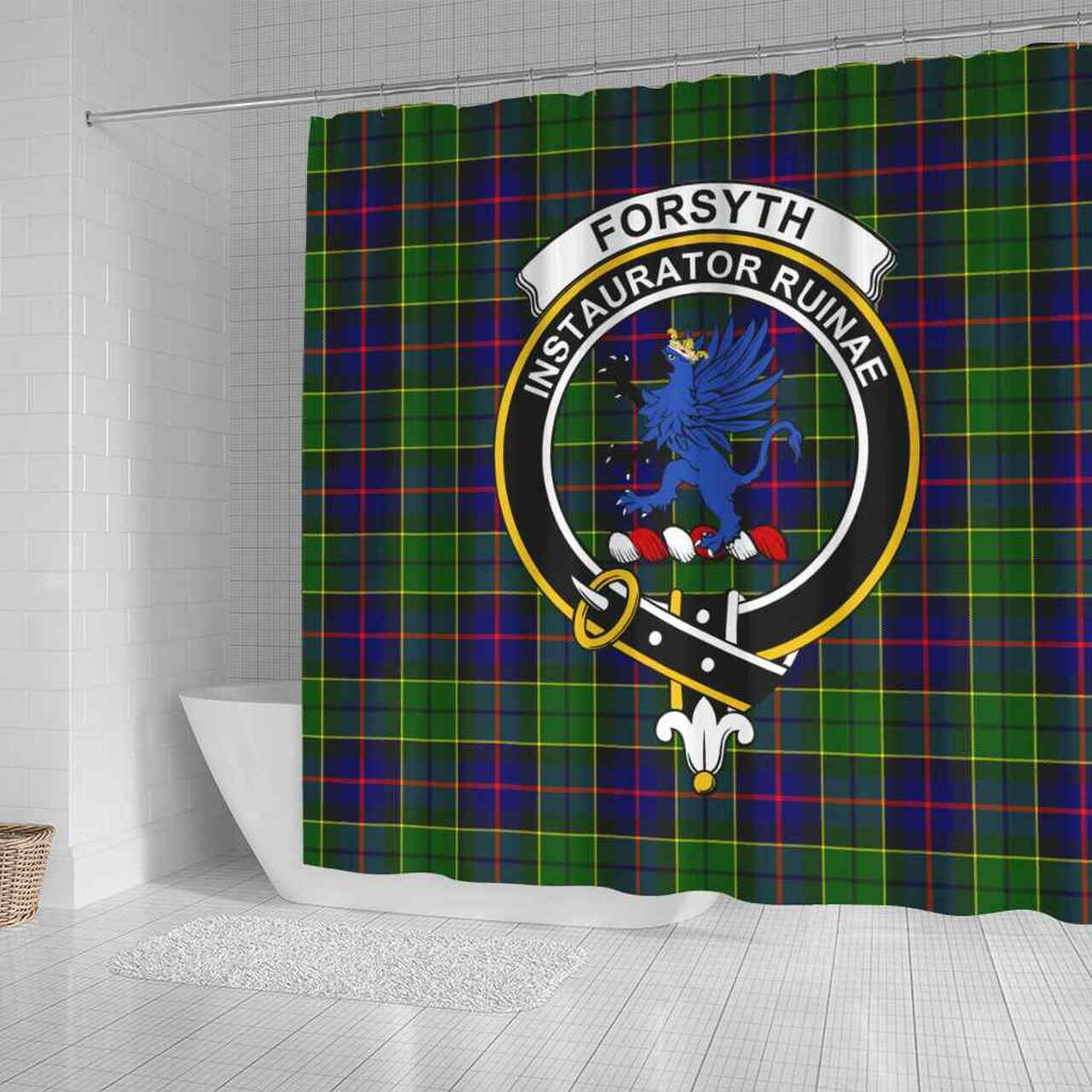 Forsyth Tartan Crest Shower Curtain