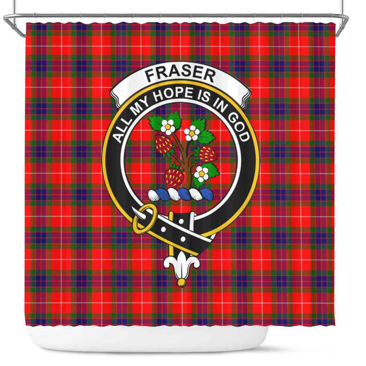 Fraser Tartan Crest Shower Curtain