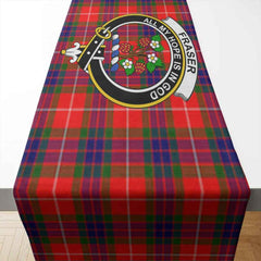 Fraser Tartan Crest Table Runner - Cotton table runner