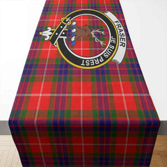 Fraser (of Lovat) Tartan Crest Table Runner - Cotton table runner