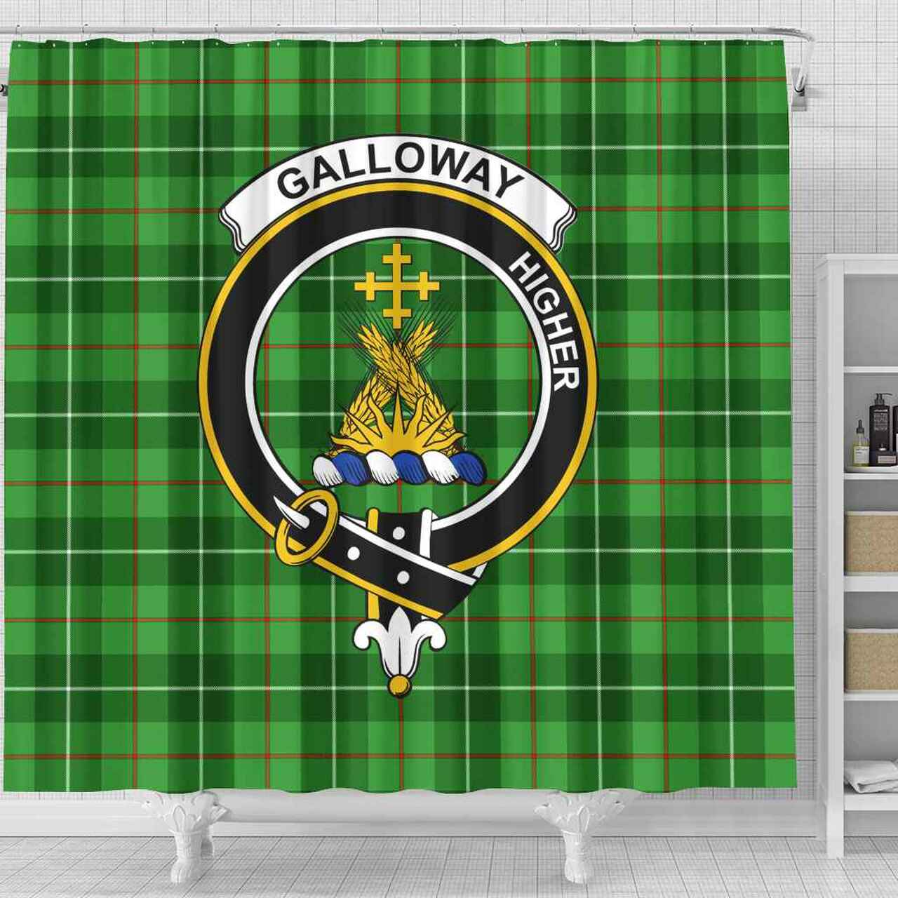 Galloway Tartan Crest Shower Curtain