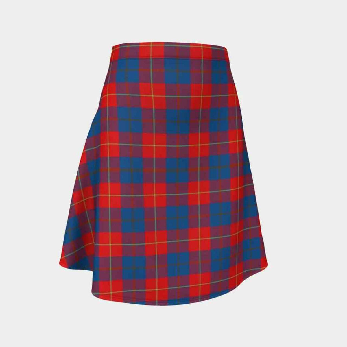 Galloway Red Tartan Flared Skirt