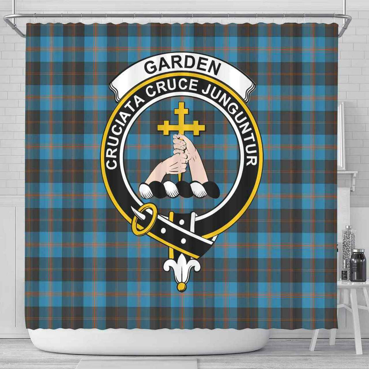 Garden Tartan Crest Shower Curtain