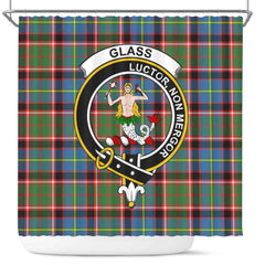 Glass Tartan Crest Shower Curtain