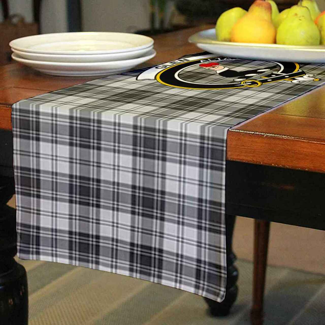 Glen Tartan Crest Table Runner - Cotton table runner