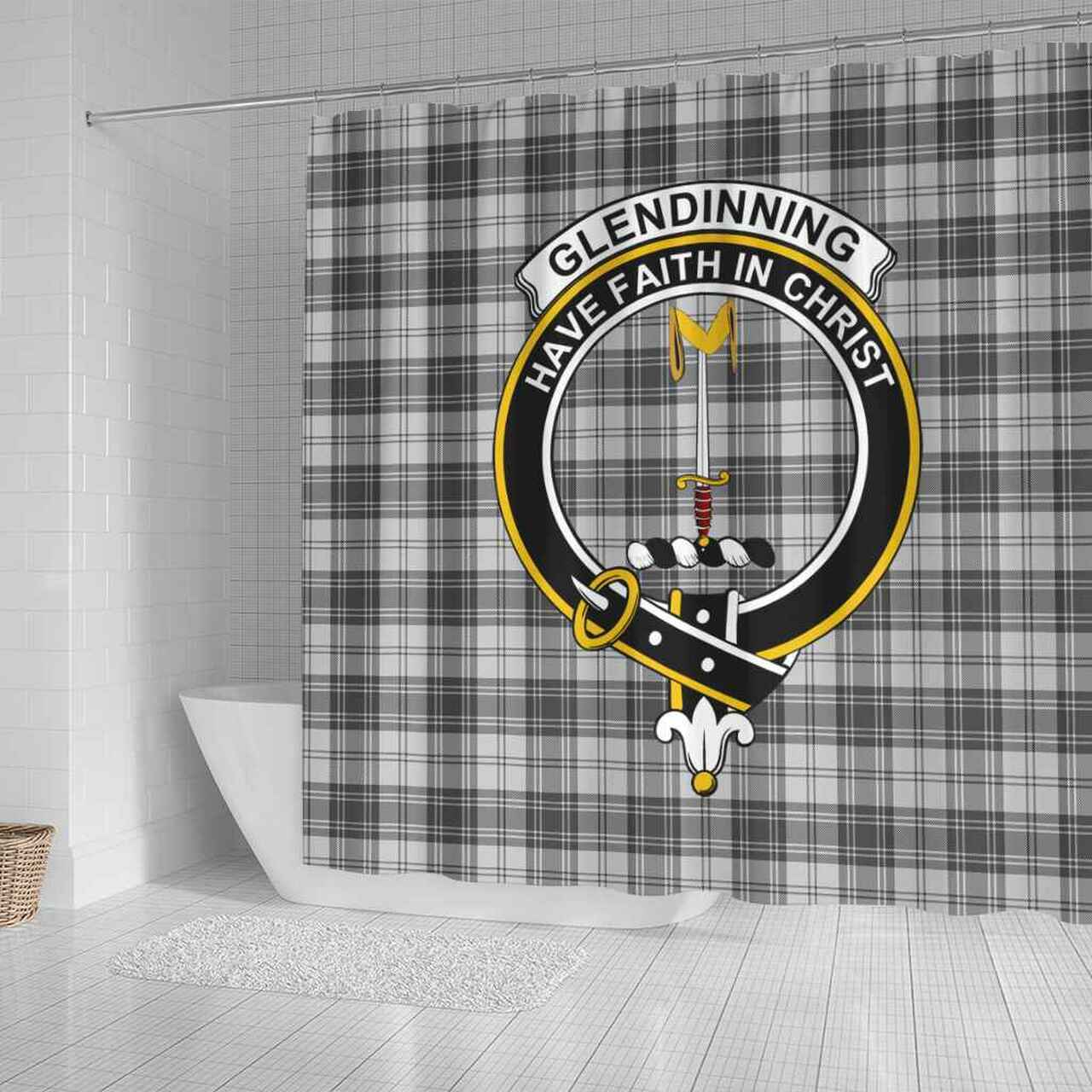 Glendinning Tartan Crest Shower Curtain