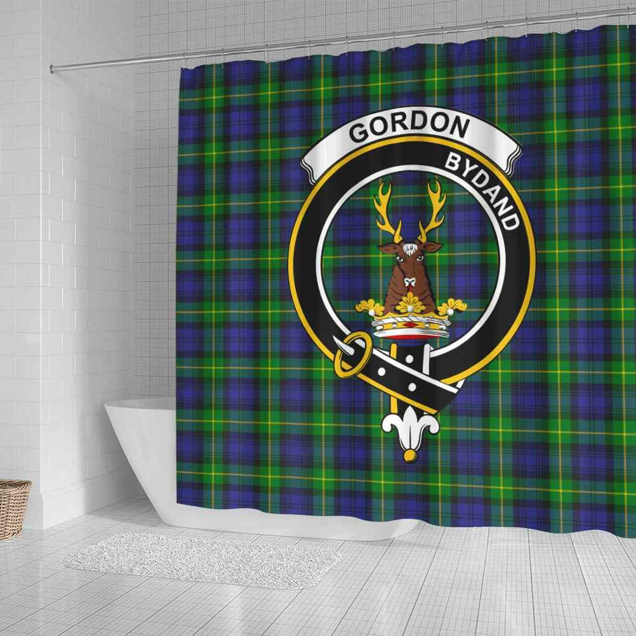 Gordon Tartan Crest Shower Curtain