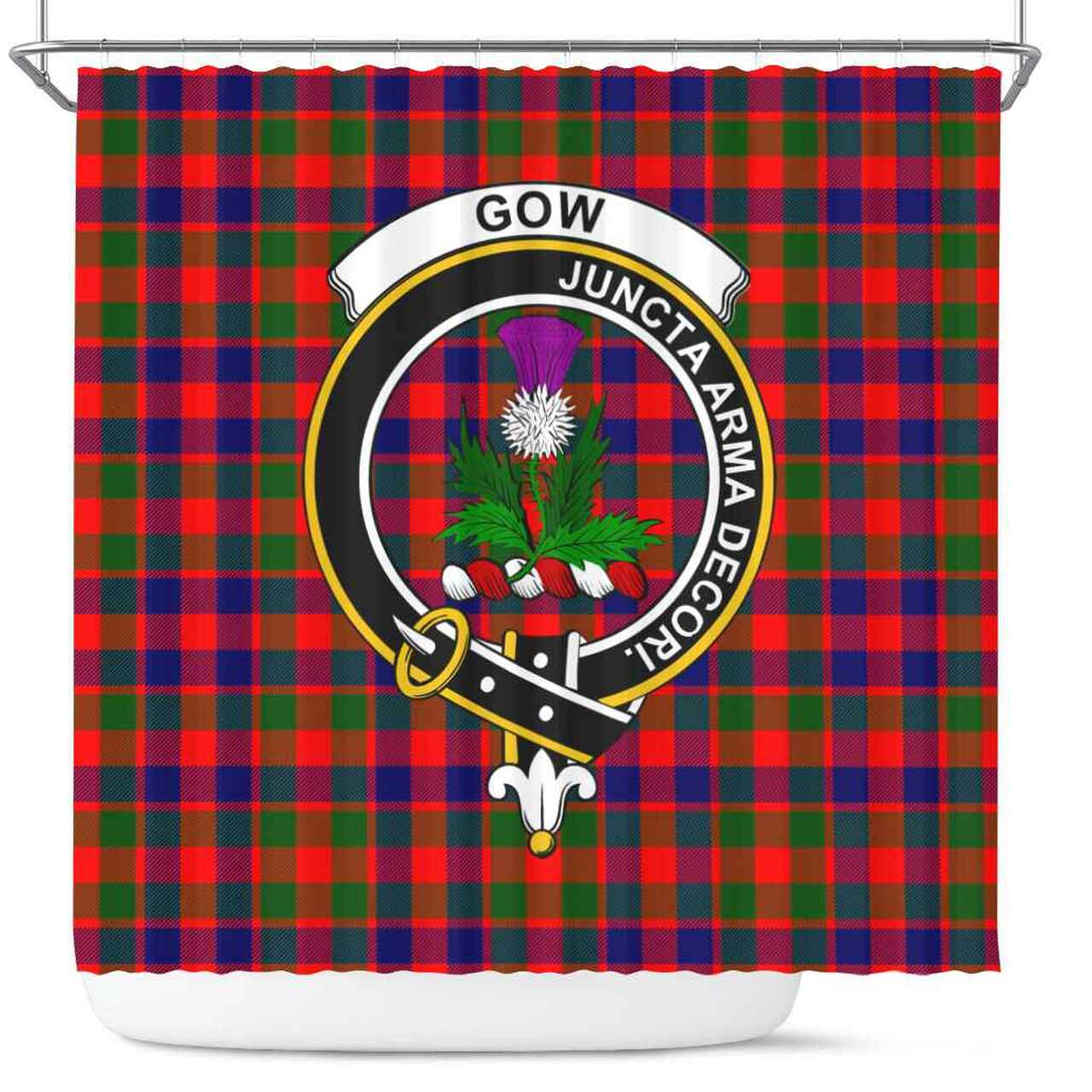 Gow (of Skeoch) Tartan Crest Shower Curtain