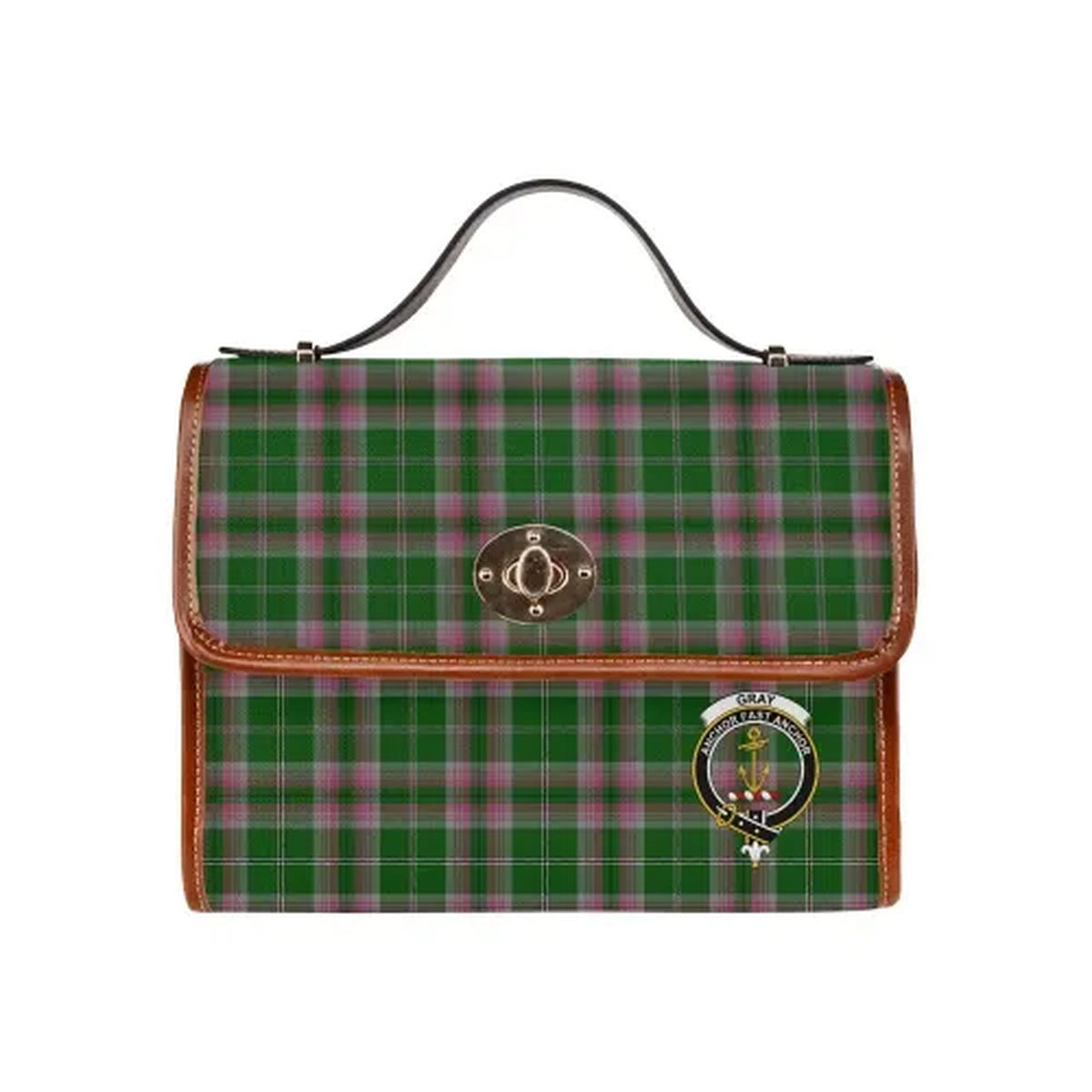 Gray Tartan Canvas Bag