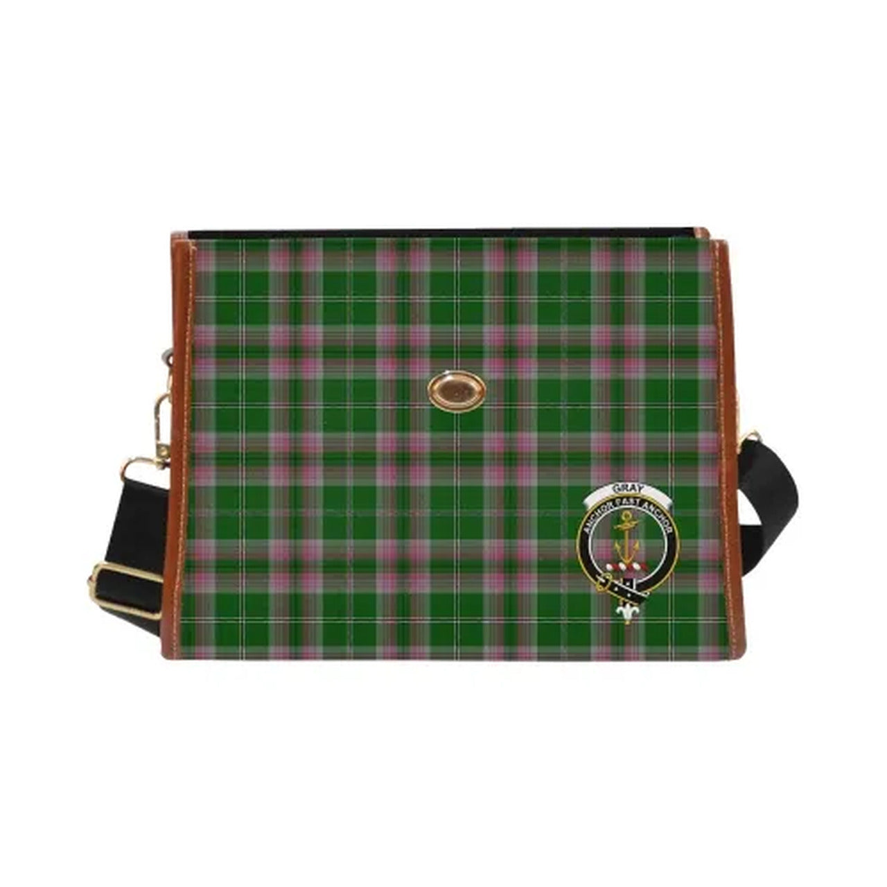 Gray Tartan Canvas Bag