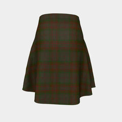 Gray Tartan Flared Skirt