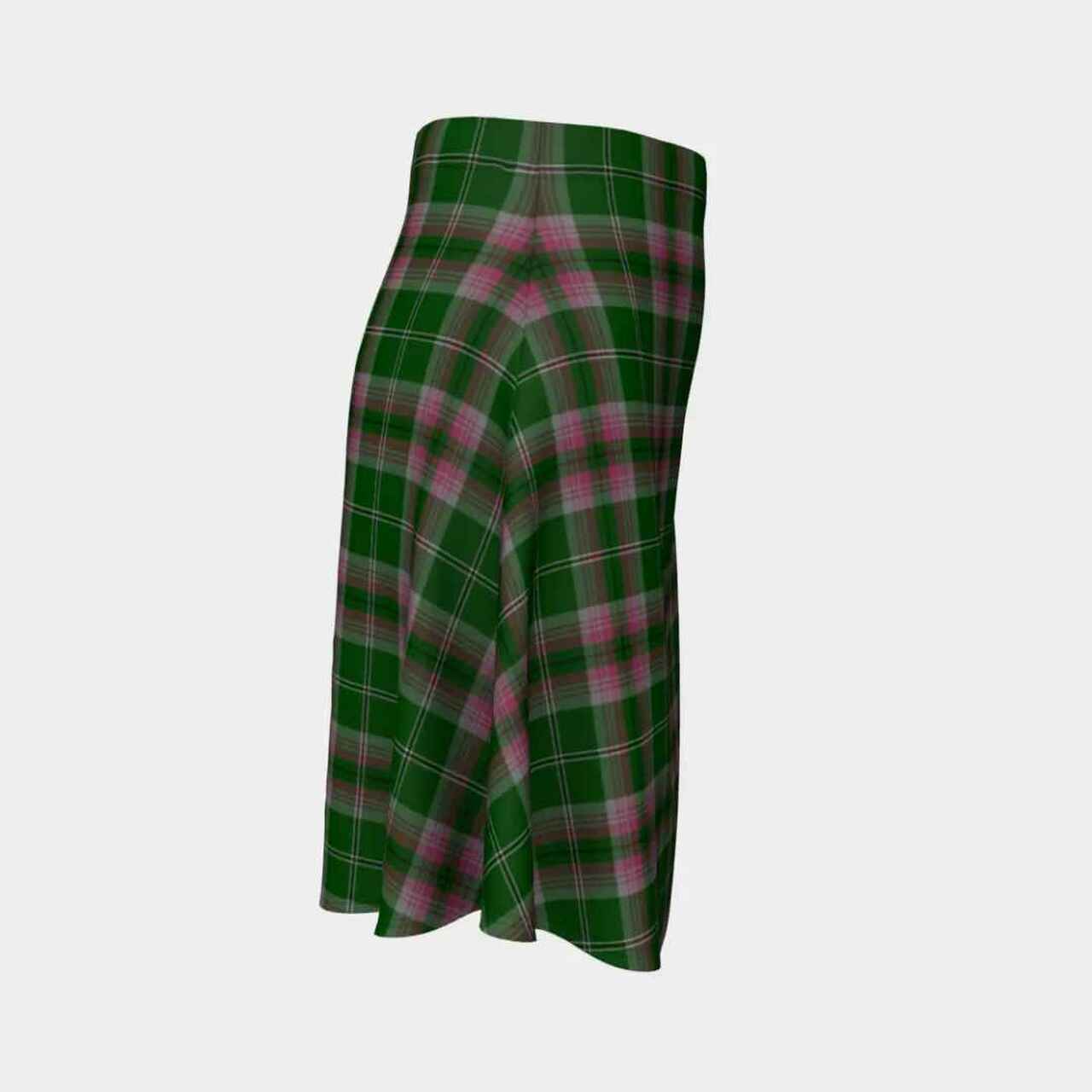 Gray Hunting Tartan Flared Skirt