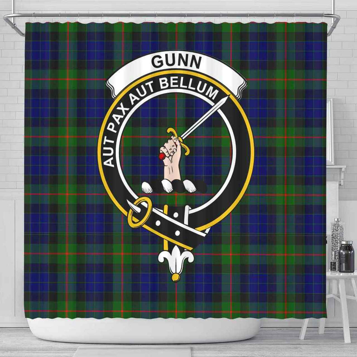 Gunn Tartan Crest Shower Curtain