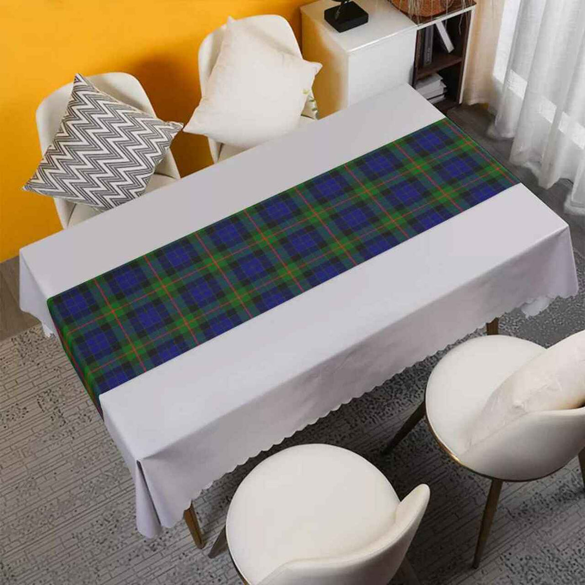 Gunn Modern Tartan Table Runner - Cotton table runner