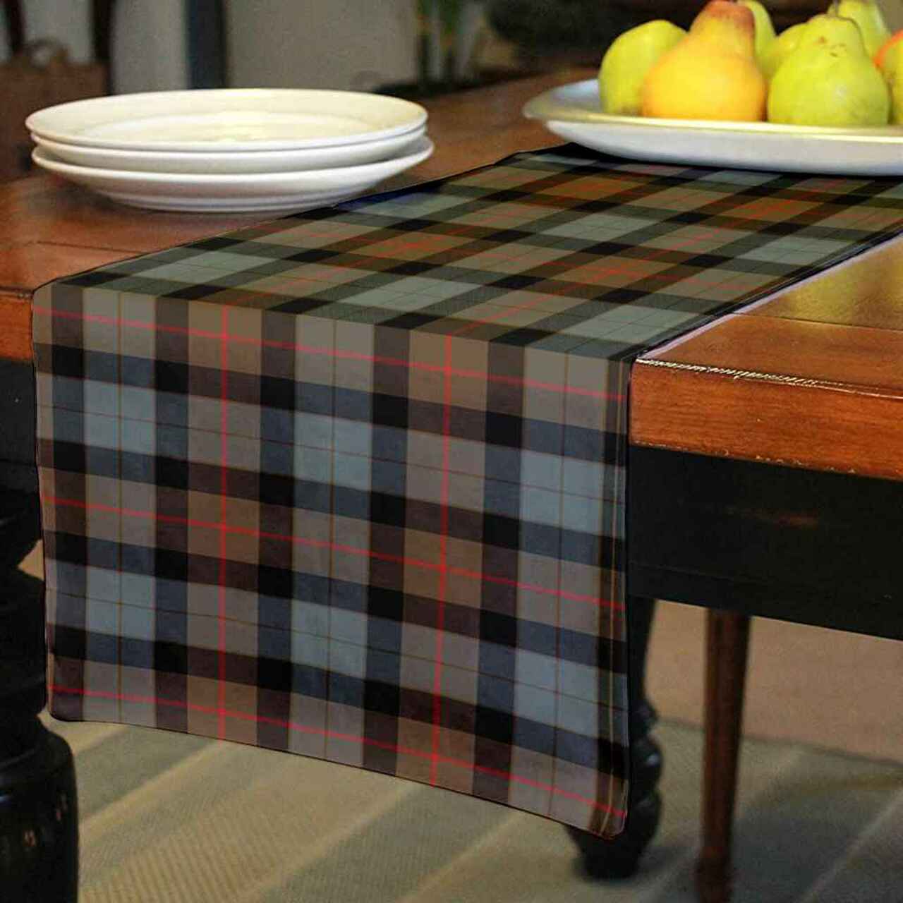 Gunn Weathered Tartan Table Runner - Cotton table runner