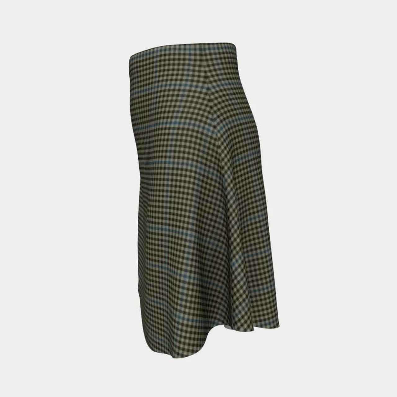 Haig Check Tartan Flared Skirt