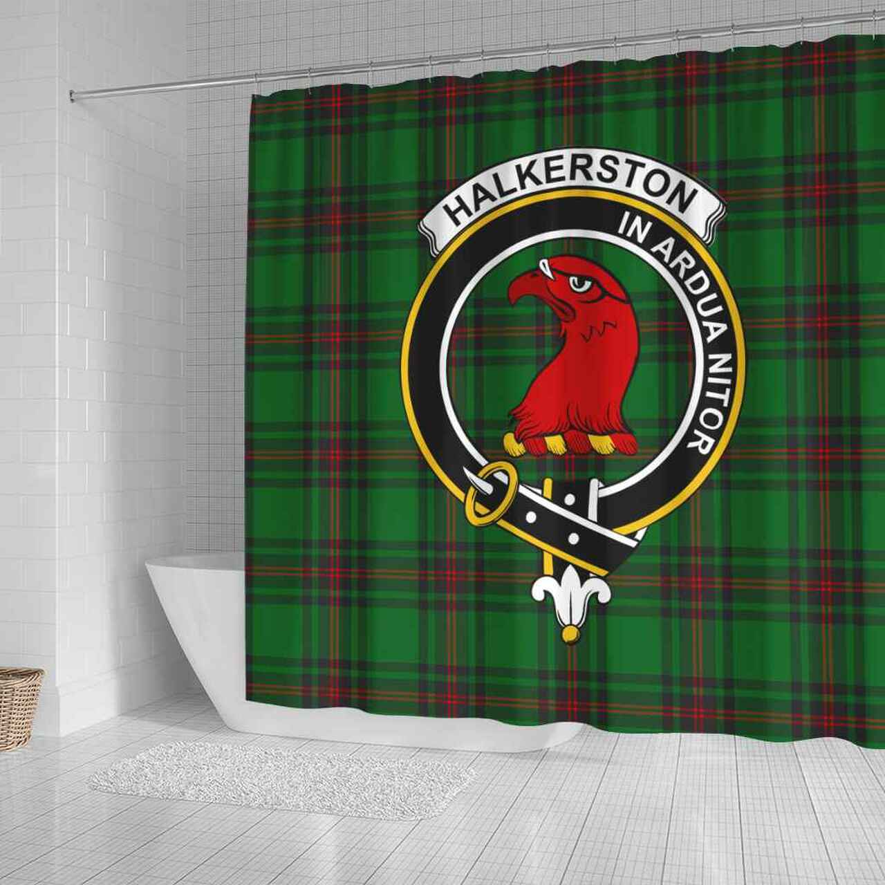 Halkerston Tartan Crest Shower Curtain