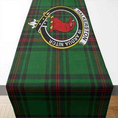 Halkerston Tartan Crest Table Runner - Cotton table runner