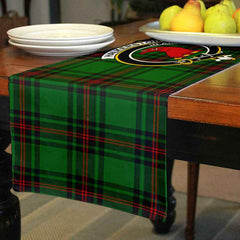 Halkerston Tartan Crest Table Runner - Cotton table runner