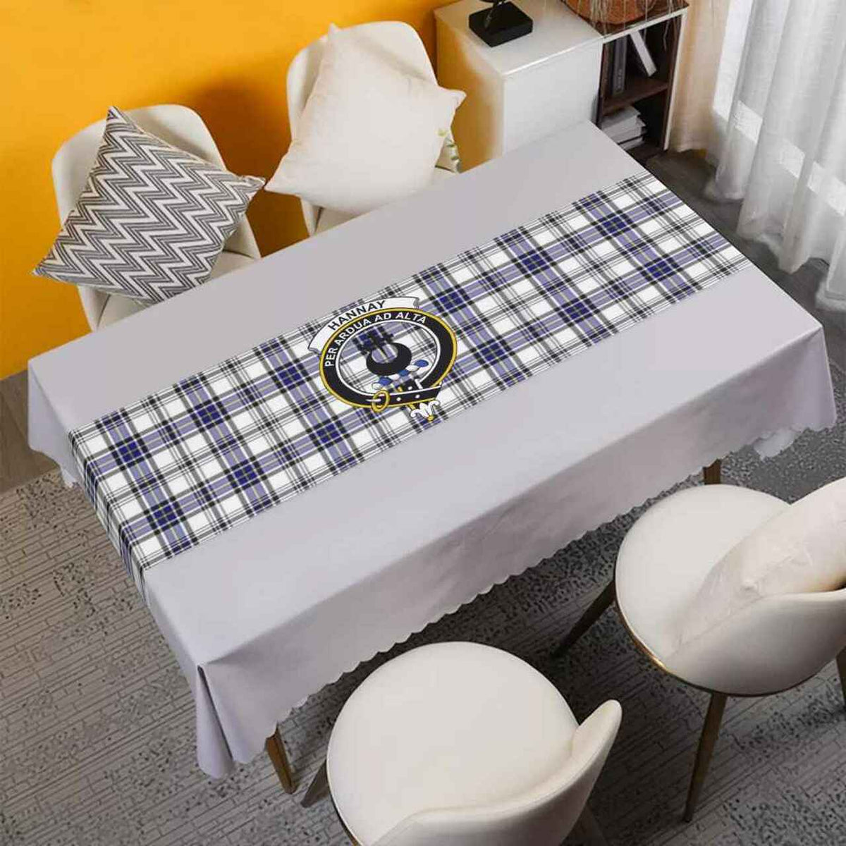 Hannay Tartan Crest Table Runner - Cotton table runner