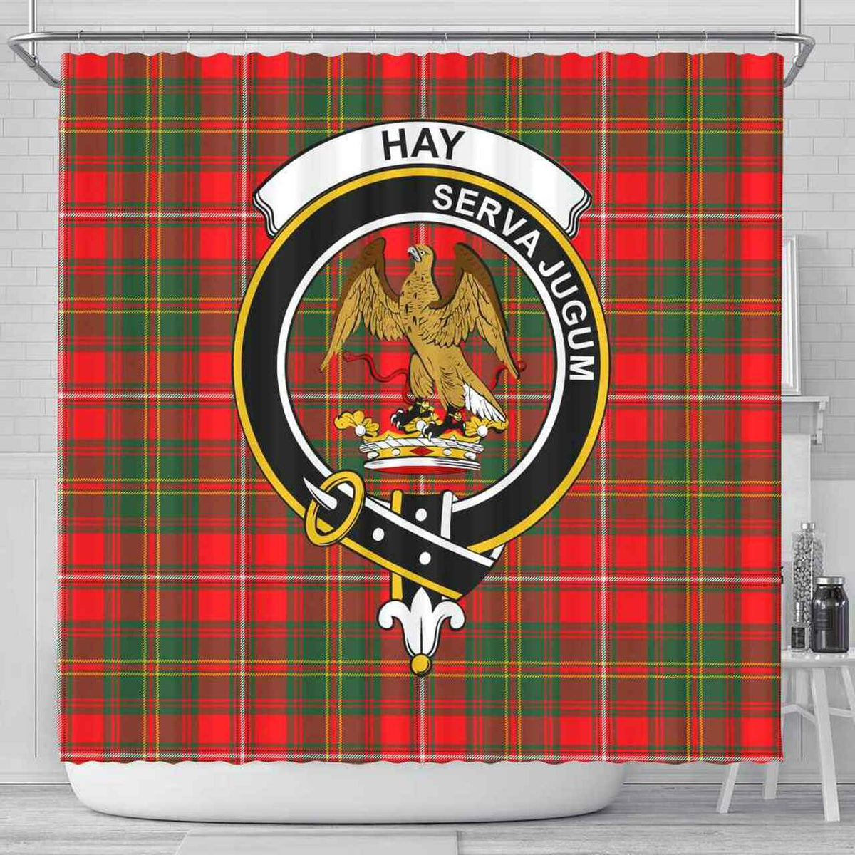 Hay Tartan Crest Shower Curtain