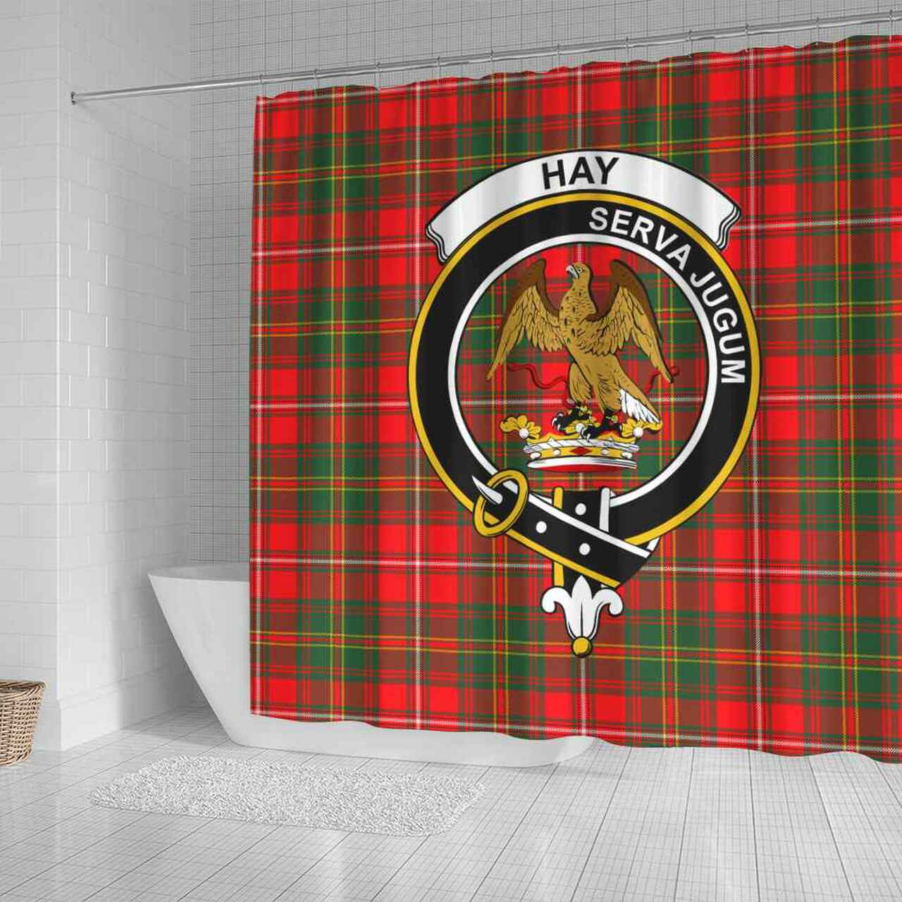 Hay Tartan Crest Shower Curtain