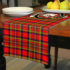 Hepburn Tartan Crest Table Runner - Cotton table runner