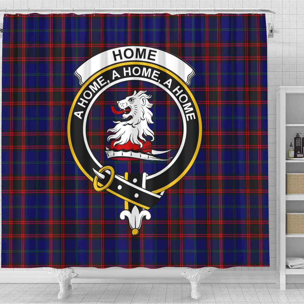 Home (or Hume) Tartan Crest Shower Curtain