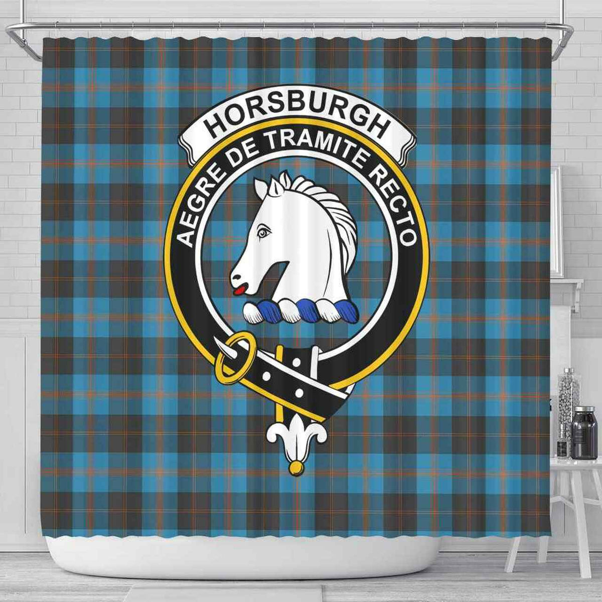 Horsburgh Tartan Crest Shower Curtain