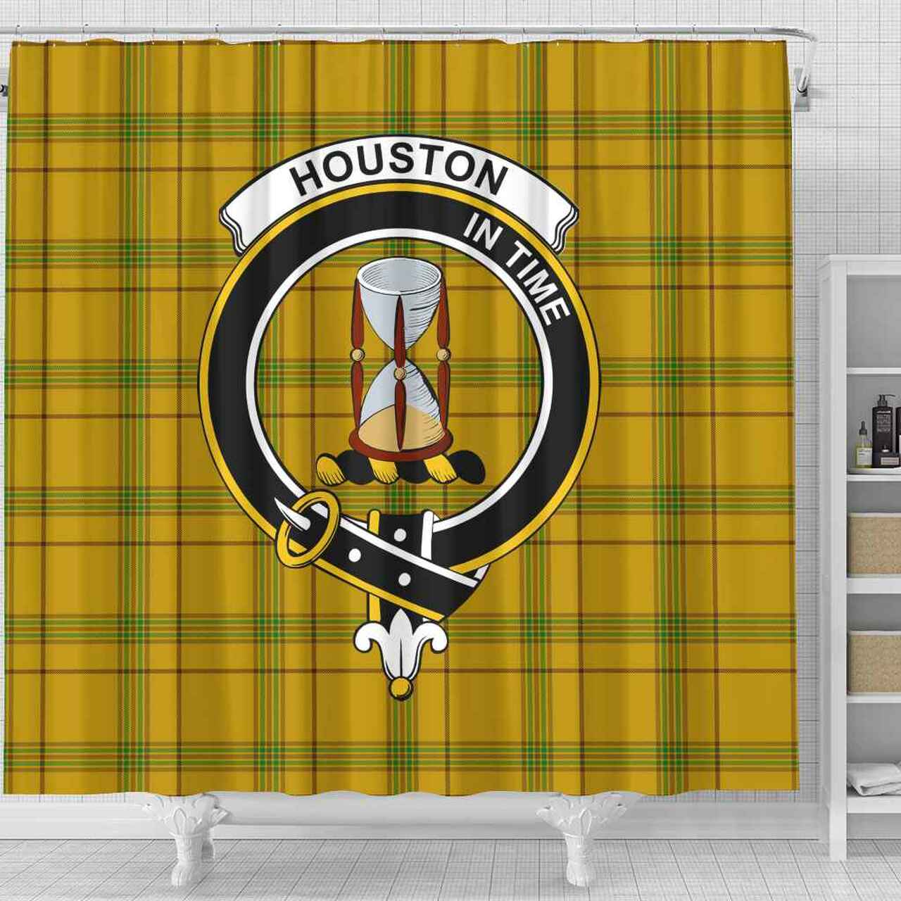 Houston Tartan Crest Shower Curtain