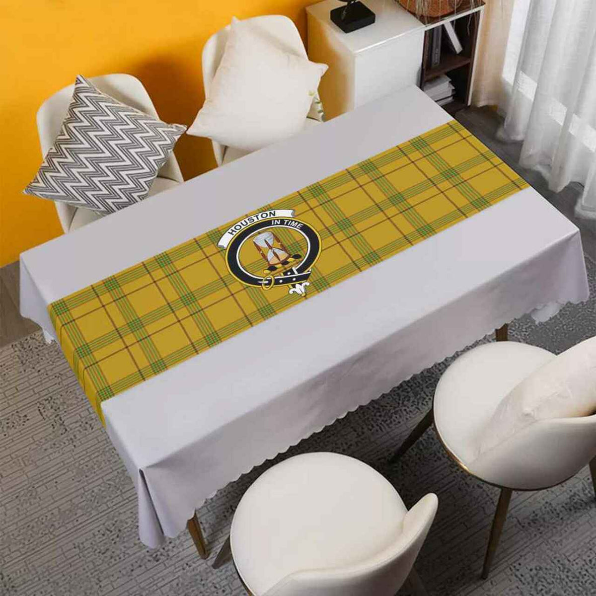 Houston Tartan Crest Table Runner - Cotton table runner