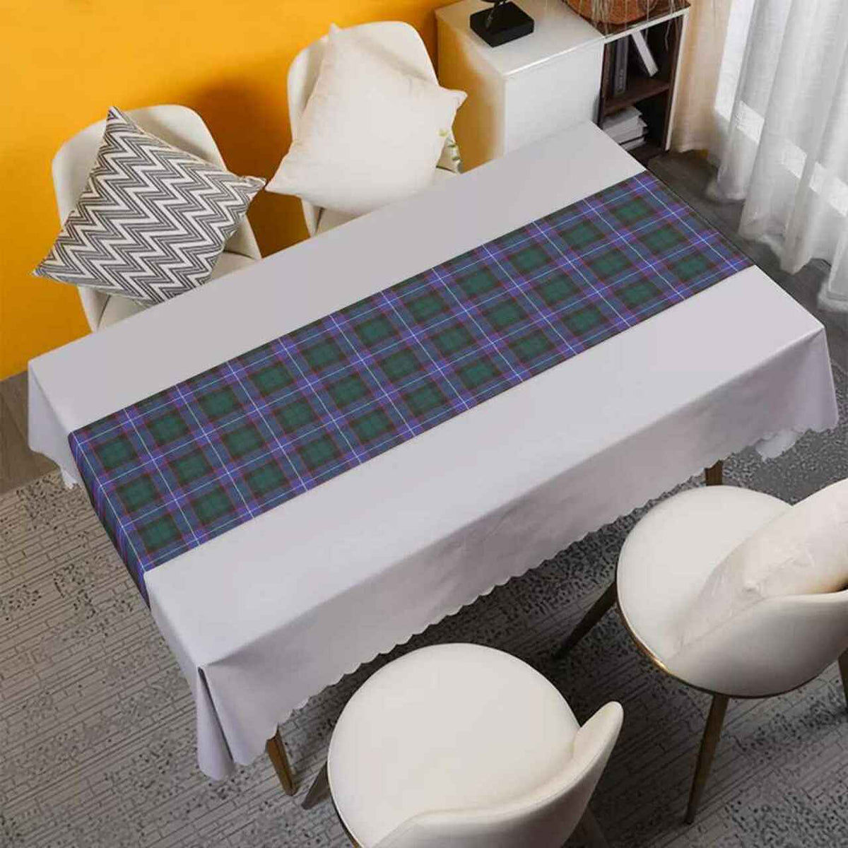 Hunter Modern Tartan Table Runner - Cotton table runner