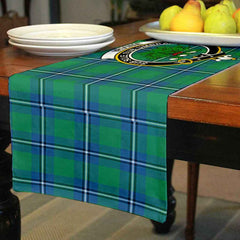 Irvine Tartan Crest Table Runner - Cotton table runner