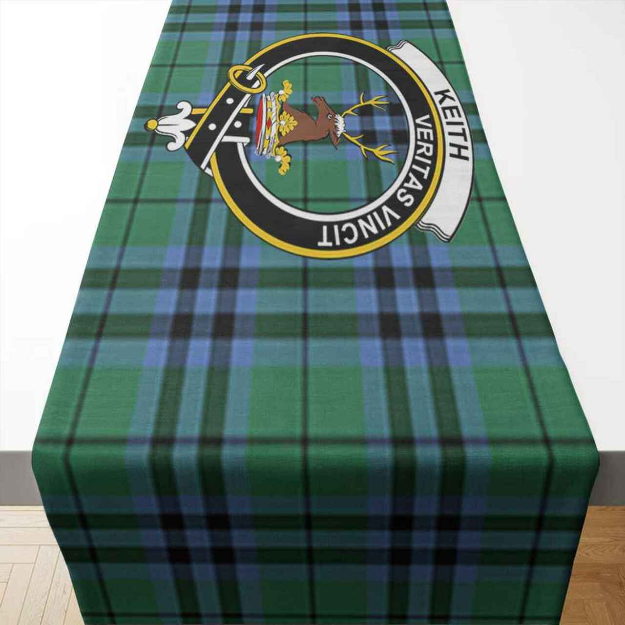 Keith Tartan Crest Table Runner - Cotton table runner