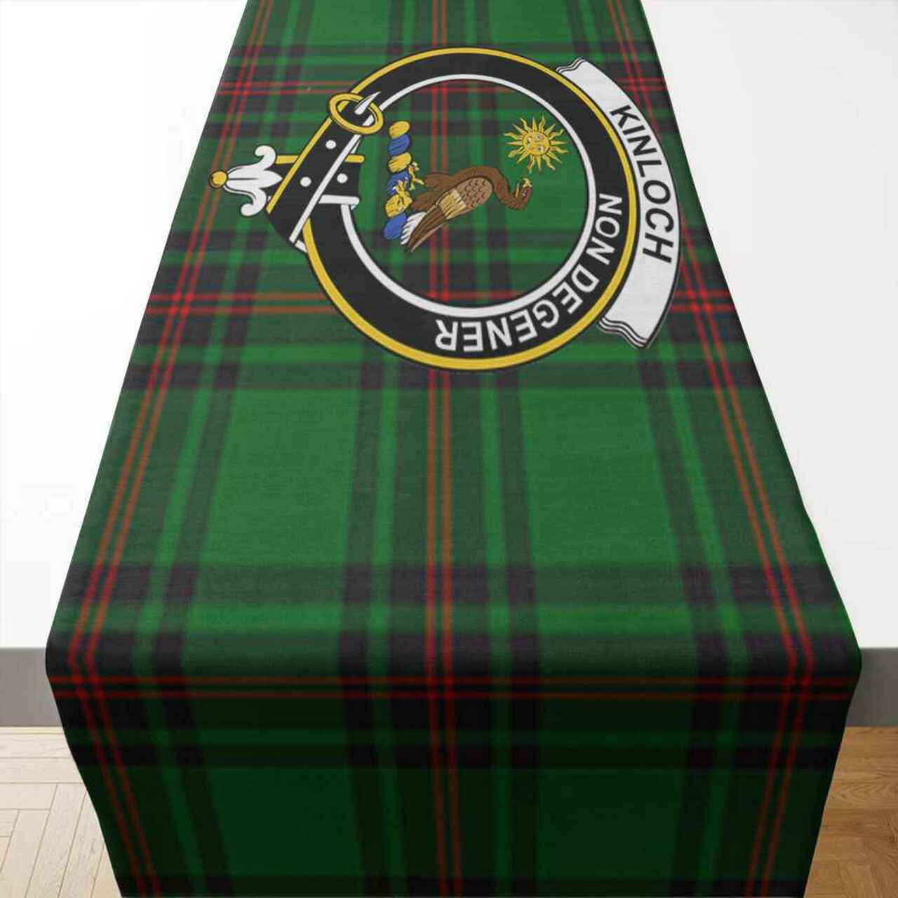 Kinloch Tartan Crest Table Runner - Cotton table runner